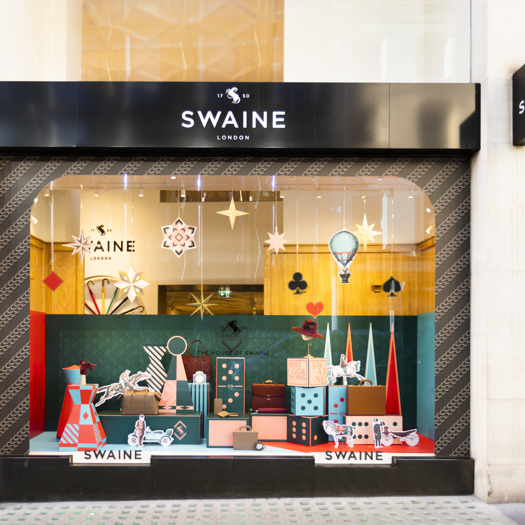 Swaine designed a window display centred around the theme of gentleman’s games