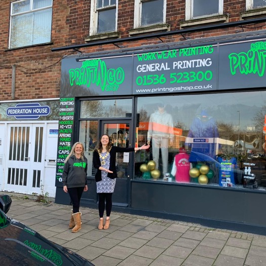 Jo Gamble (L) with Kettering mayor Emily Fedorowycz, who visited on opening day