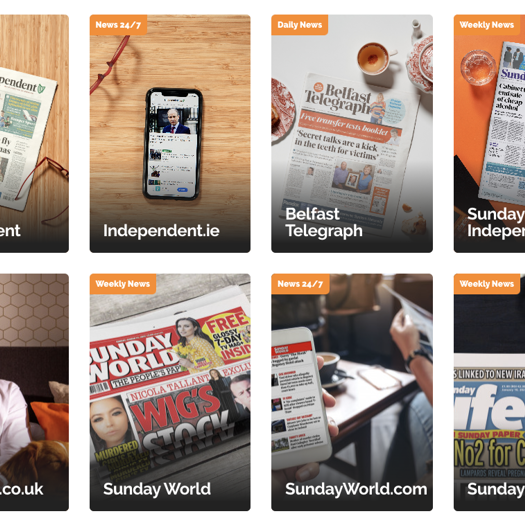 Some of Mediahuis' brands across the island of Ireland