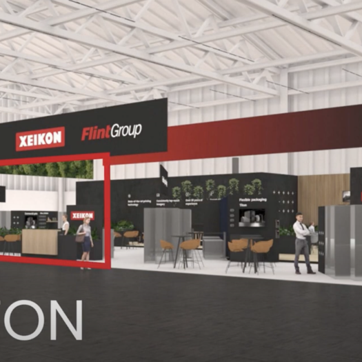 A mock-up of Xeikon's Drupa booth, including one of its highlighted zones